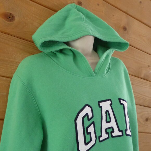 GAP LOGO Hoodie Sweatshirt Light Pastel Green Cotton Blend XL - Picture 5 of 9